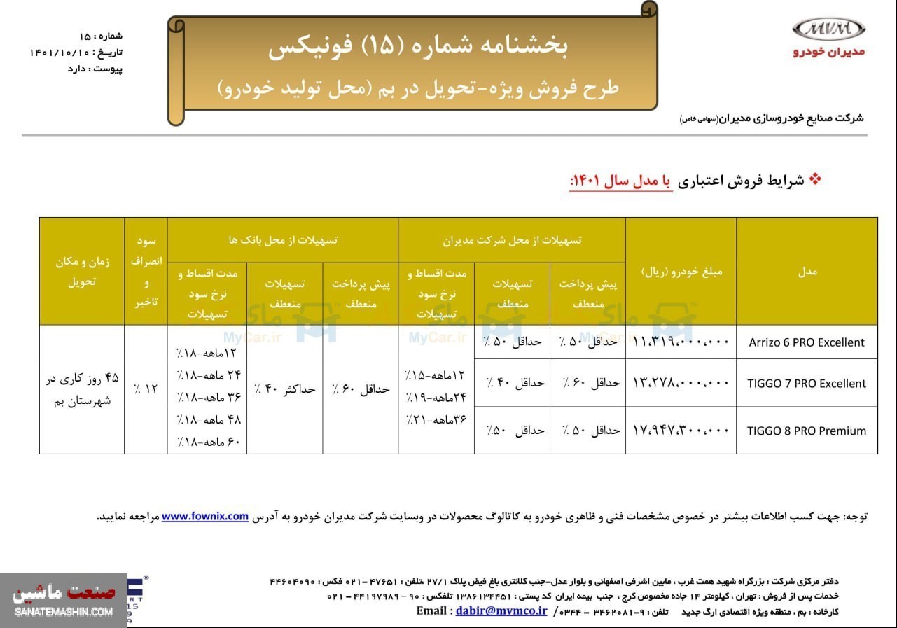 فروش محصولات فونیکس با قیمت جدید آغاز شد+ جدول