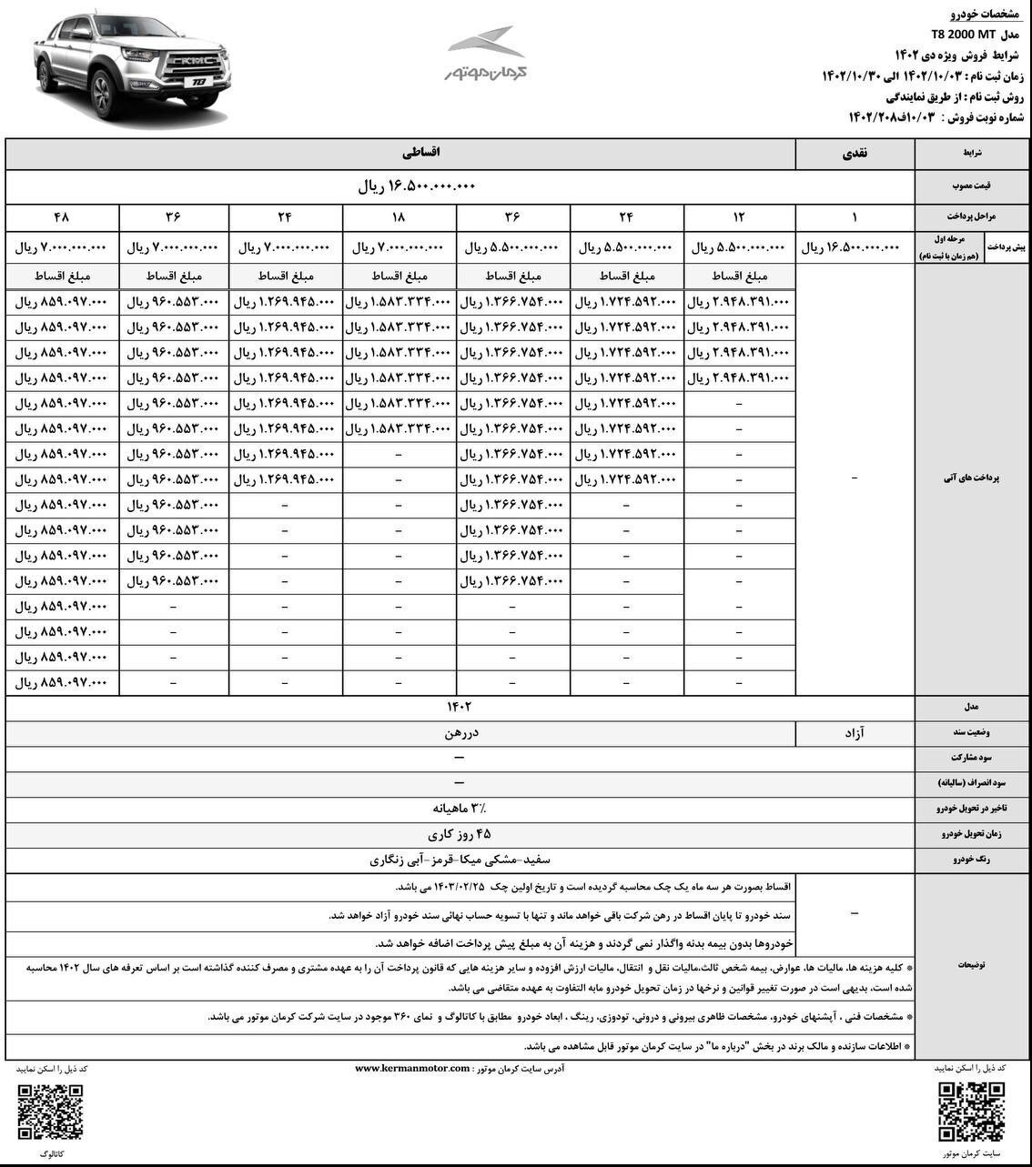 فروش نقدی و اقساطی پیکاپ KMC T8 و جک J4 آغاز شد +جدول