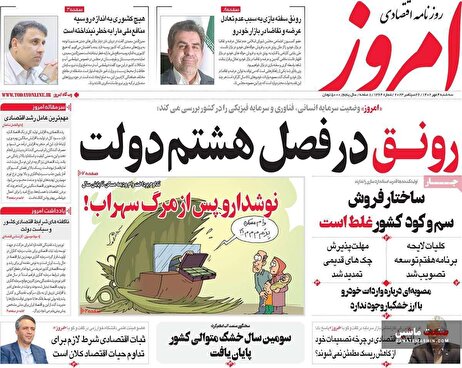 صفحه نخست روزنامه های اقتصادی 4 مهر 1402
