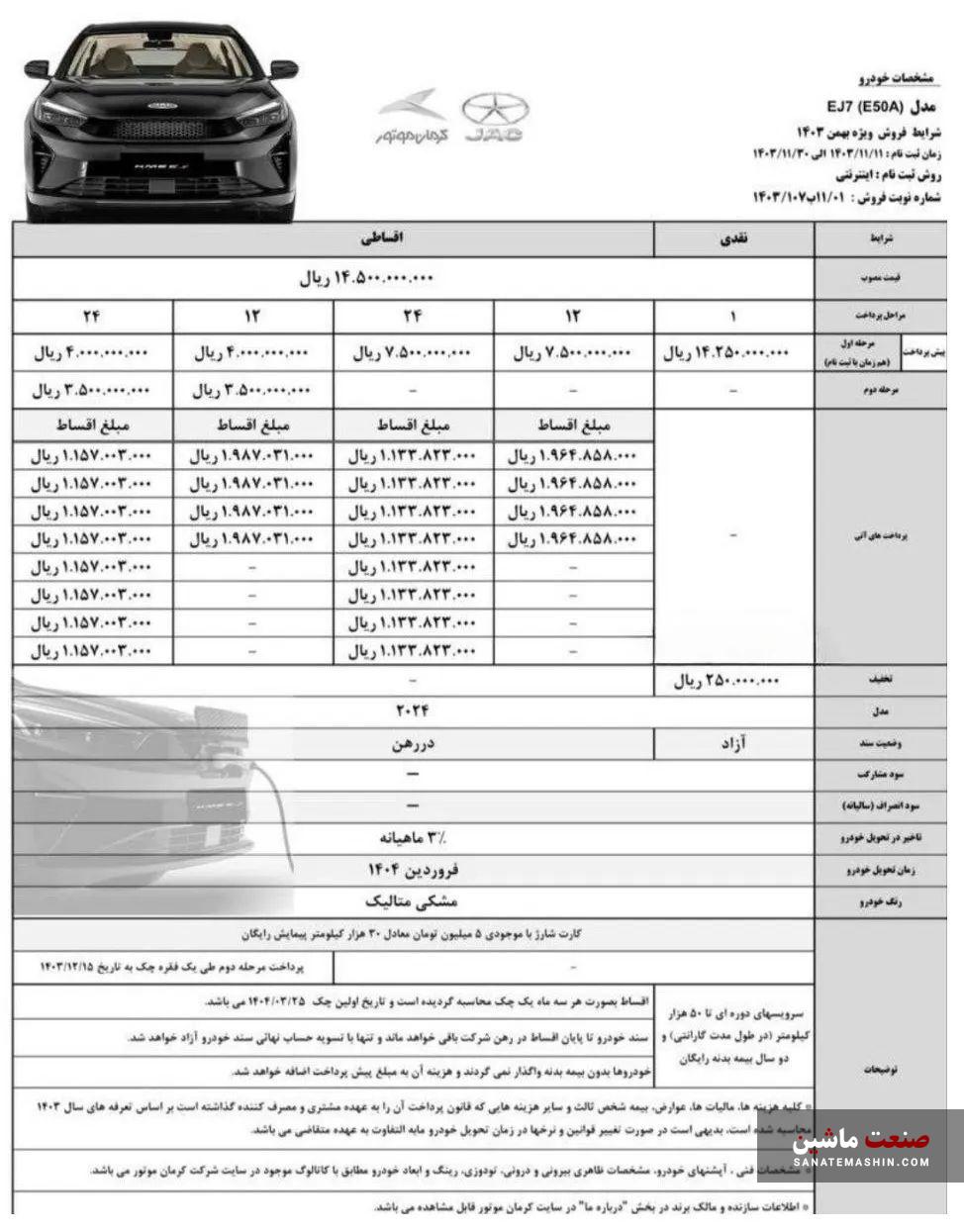 شرایط ویژه فروش KMC EJ7 و EJ7 Plus کرمان موتور اعلام شد +جدول