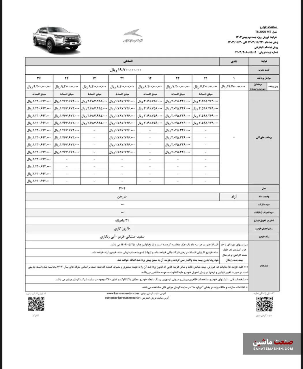 شرایط فروش نقدی و اقساطی KMC T8 کرمان موتور اعلام شد +جدول