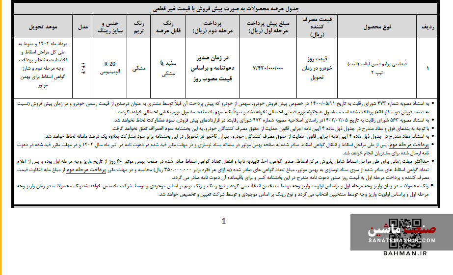 سه طرح فروش بهمن موتور ویژه منتخبان رزرو آغاز شد +جدول شرایط