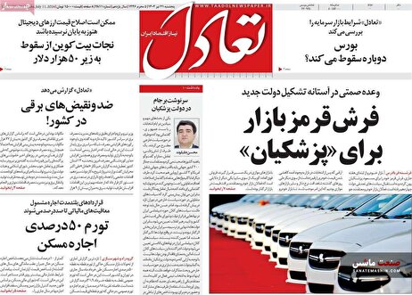 صفحه نخست روزنامه های اقتصادی 21 تیر 1403