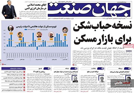 صفحه نخست روزنامه های اقتصادی 21 مرداد 1403