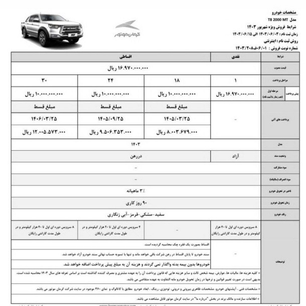 شرایط فروش KMC T9 و KMC T8 کرمان موتور اعلام شد +جدول