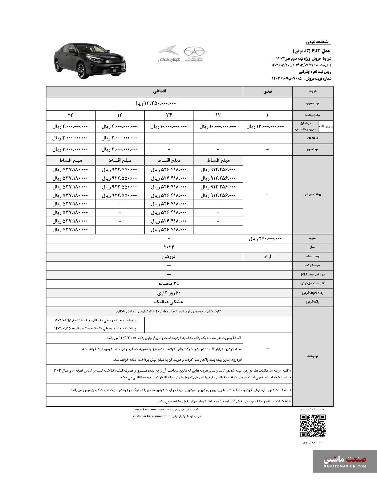 شرایط فروش نقدی و اقساطی KMC EJ7 اعلام شد +جدول