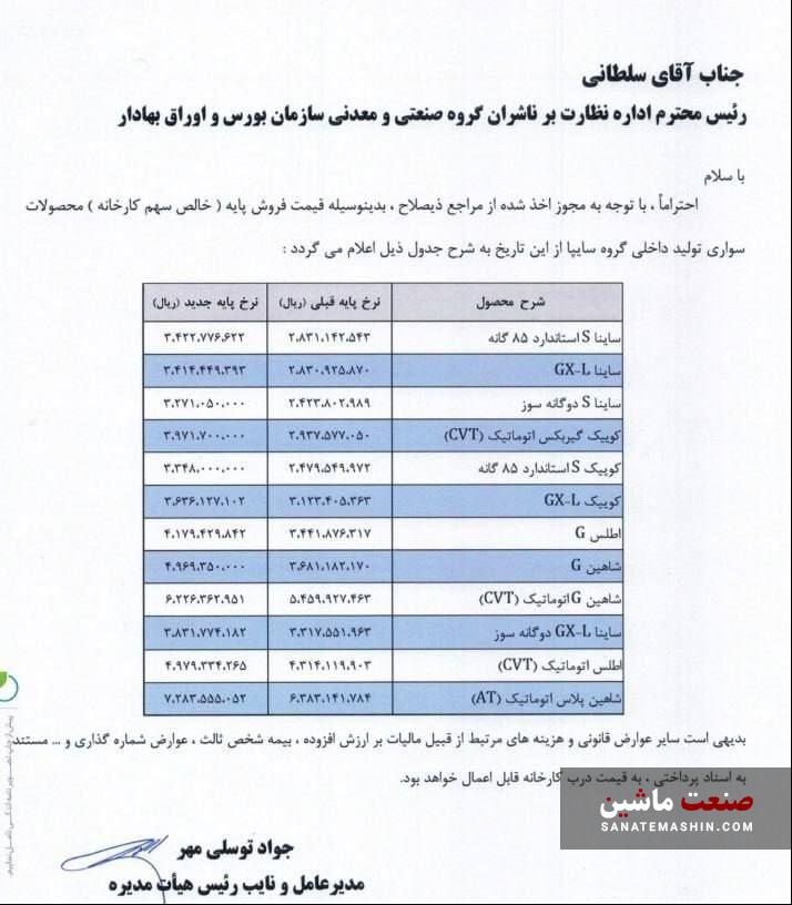 اطلاعیه مهم ایران خودرو و سایپا برای لیست جدید قیمت محصولات +جدول