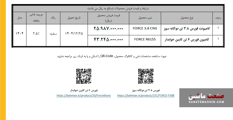 شرایط فروش نقدی دو محصول بهمن دیزل اعلام شد