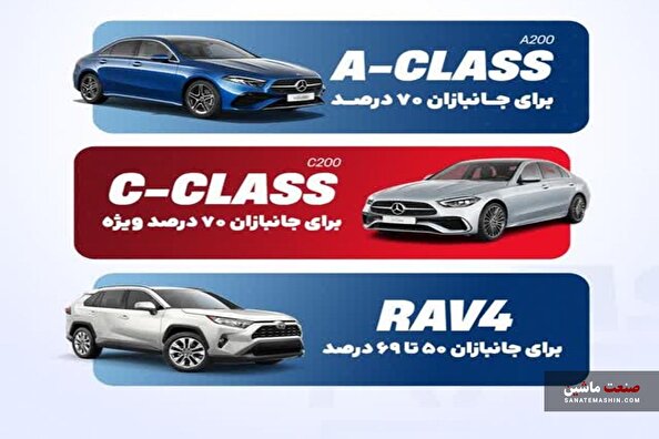 فروش تویوتا RAV4 هیبرید و بنز A200 و C200 لانگ آغاز شد +جزئیات