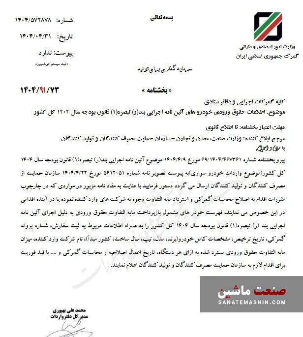 بازپرداخت حقوق ورودی خودرو‌های وارداتی کلید خورد
