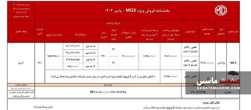 شرایط فروش نقدی و اقساطی محصولات ام جی اعلام شد