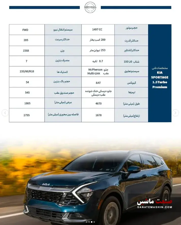 شرایط فروش کیا اسپورتیج و K3 توسط آذریوردسال اعلام شد +جدول