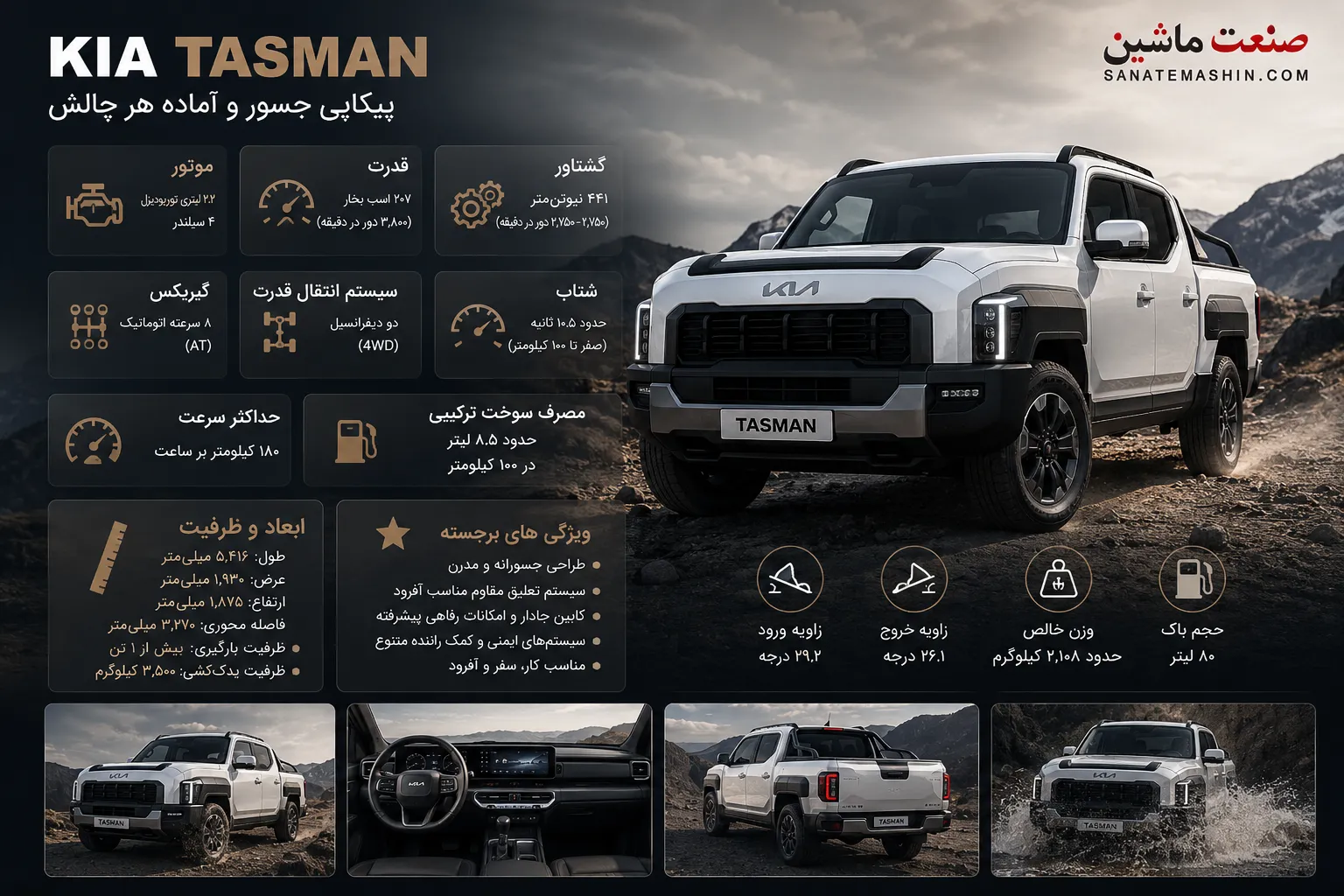 بررسی کیا تاسمان پیکاپ وارداتی توسط هرمس خودرو +تصاویر