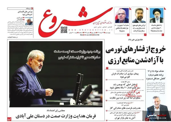 صفحه نخست روزنامه های اقتصادی 24 خرداد 1402