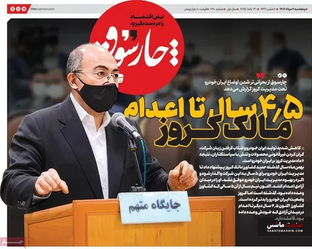 صفحه نخست روزنامه های اقتصادی 9 مرداد 1404