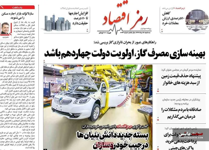 صفحه نخست روزنامه های اقتصادی 16 مرداد 1403