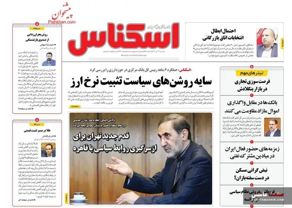 صفحه نخست روزنامه های اقتصادی 12 تیر 1402
