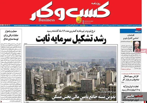 صفحه نخست روزنامه های اقتصادی 11 مرداد 1402