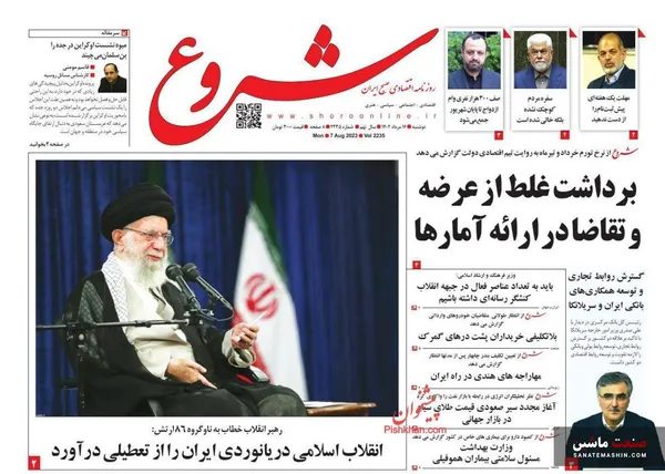 صفحه نخست روزنامه های اقتصادی 16 مرداد 1402