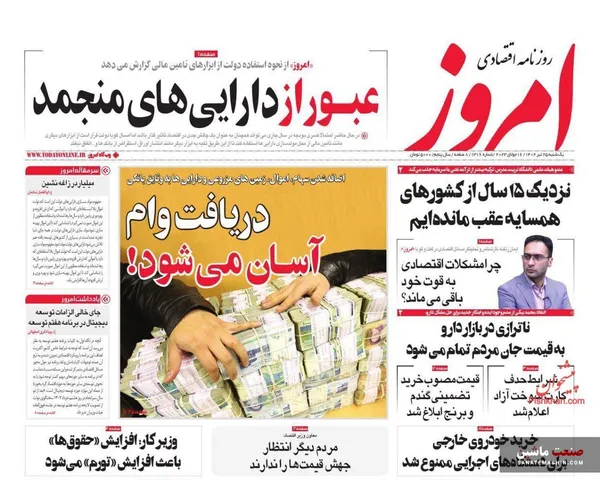 صفحه نخست روزنامه های اقتصادی 25 تیر 1402