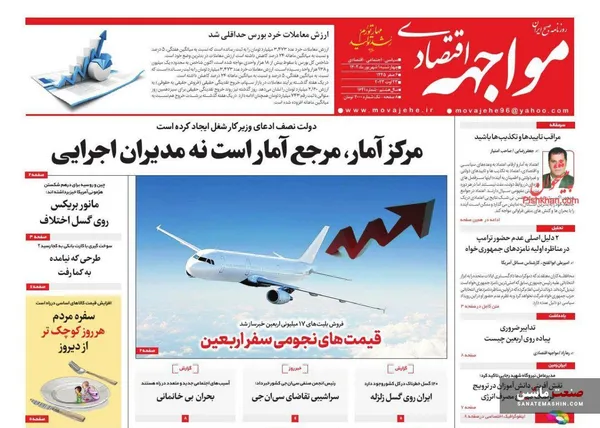 صفحه نخست روزنامه های اقتصادی 1 شهریور 1402