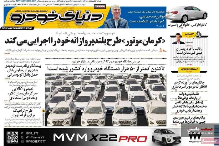 صفحه نخست روزنامه های اقتصادی 22 اردیبهشت 1404