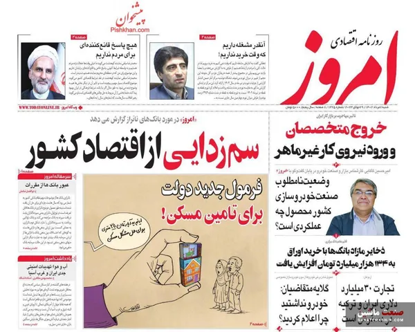 صفحه نخست روزنامه های اقتصادی 7 مرداد 1402