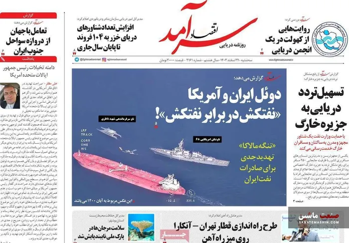 صفحه نخست روزنامه های اقتصادی 21 اسفند 1403