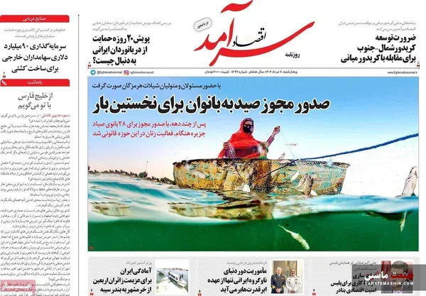 صفحه نخست روزنامه های اقتصادی 11 مرداد 1402