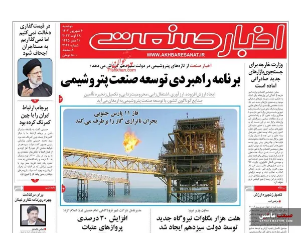 صفحه نخست روزنامه های اقتصادی 6 شهریور 1402