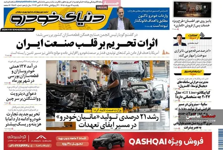 صفحه نخست روزنامه های اقتصادی 12 مهر 1405