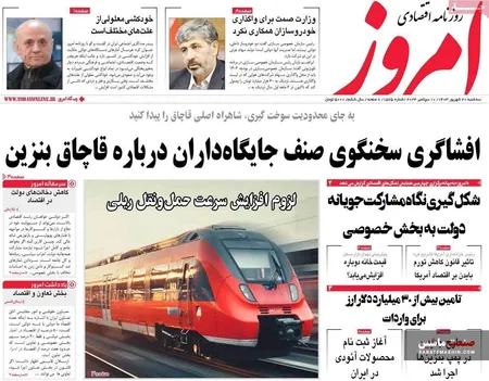 صفحه نخست روزنامه های اقتصادی 20 شهریور 1403