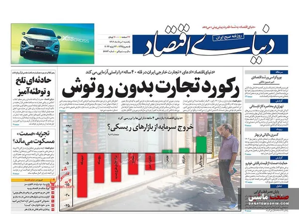 صفحه نخست روزنامه های اقتصادی 1 مرداد 1402