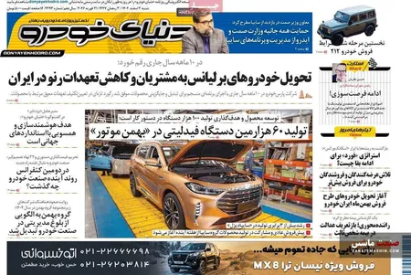 صفحه نخست روزنامه های اقتصادی 2 اسفند 1404