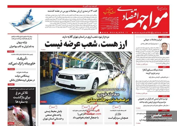 صفحه نخست روزنامه های اقتصادی 4 شهریور 1402