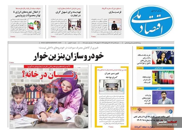 صفحه نخست روزنامه های اقتصادی 25 تیر 1402